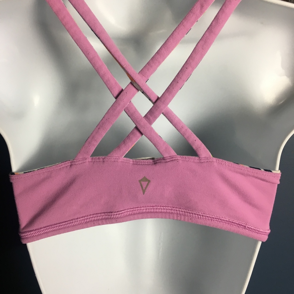 Pink/Pattern Volcom Reversible Sports Bra - Picture 7 of 7